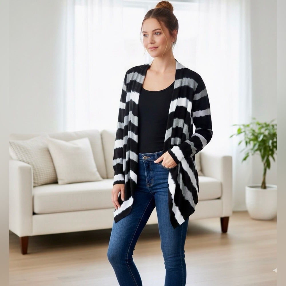 Michael Michael Kors Open Front Striped Cardigan Size S/M